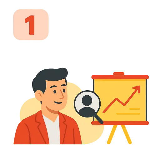Illustratie van ontdekkings- en strategiebespreking